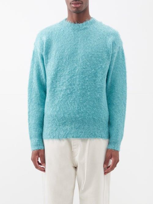 Auralee - Crew-neck Mohair-blend Sweater - Mens - Blue
