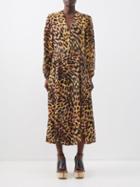 Stella Mccartney - Cheetah-print Silk-crepe De Chine Dress - Womens - Tortoiseshell