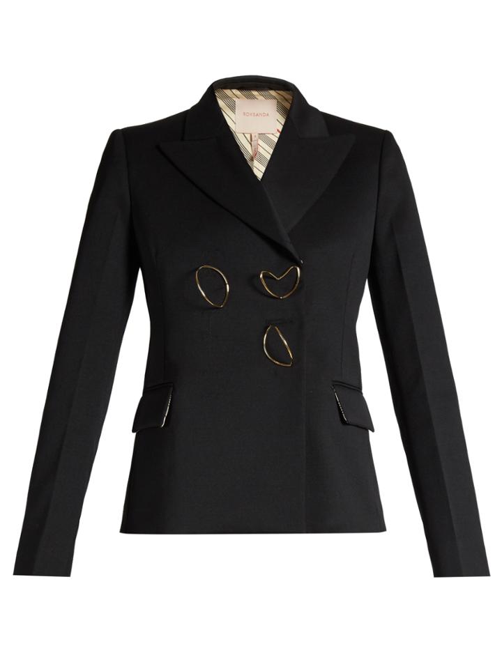 Roksanda Iona Peak-lapel Wool-blend Jacket