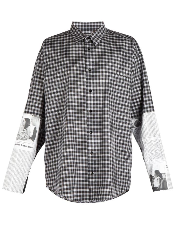 Balenciaga Newspaper Sleeve-patch Shirt