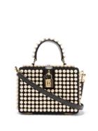 Dolce & Gabbana - Faux-pearl Embellished Grosgrain Handbag - Womens - Black
