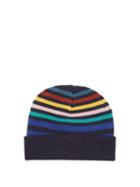 Paul Smith - Striped Wool Beanie Hat - Mens - Blue