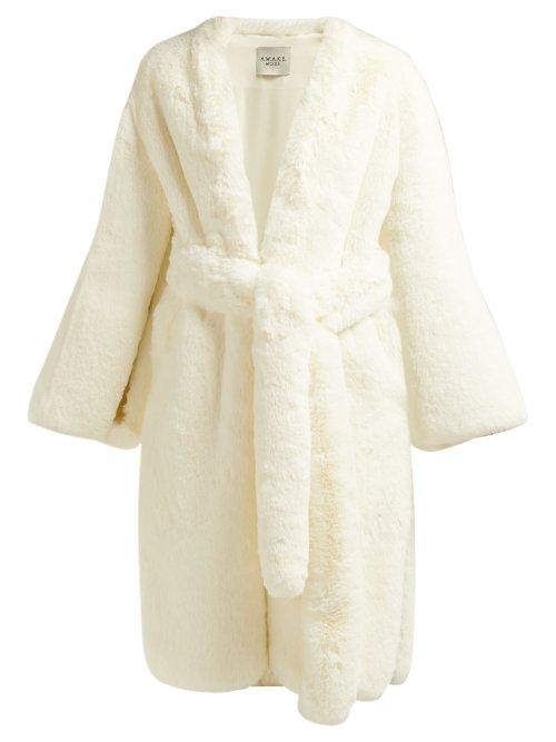 Matchesfashion.com A.w.a.k.e. - Belted Faux Fur Coat - Womens - White