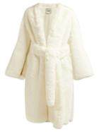 Matchesfashion.com A.w.a.k.e. - Belted Faux Fur Coat - Womens - White