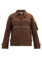 Matchesfashion.com Junya Watanabe - Grosgrain-trimmed Zipped Cotton-canvas Jacket - Mens - Brown