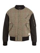 Stella Mccartney Contrasting Checked Wool-blend Bomber Jacket
