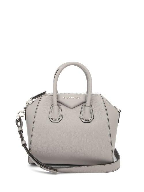 Matchesfashion.com Givenchy - Antigona Mini Grained-leather Bag - Womens - Grey