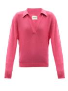 Khaite - Jo Cashmere-blend Polo Sweater - Womens - Pink