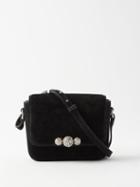 Isabel Marant - Elda Mini Crystal-embellished Suede Shoulder Bag - Womens - Black