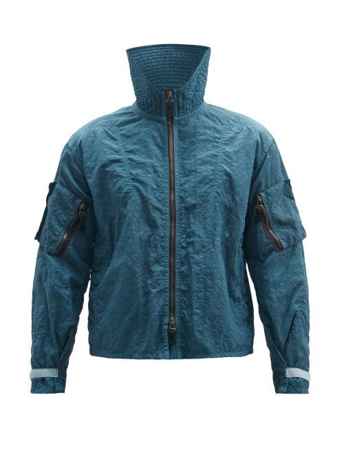Matchesfashion.com Maison Margiela - Crinkled Tie-dyed Technical-shell Jacket - Mens - Blue