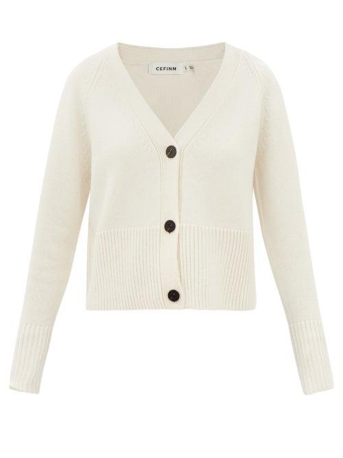 Cefinn - Caro Boxy V-neck Wool-blend Cardigan - Womens - Cream