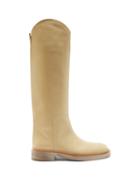 Matchesfashion.com Jil Sander - Slanted-cuff Leather Knee-high Boots - Womens - Tan