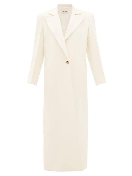 Matchesfashion.com Khaite - Rania Single-breasted Overcoat - Womens - Ivory