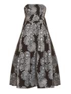 Erdem Alina Metallic-jacquard Strapless Dress