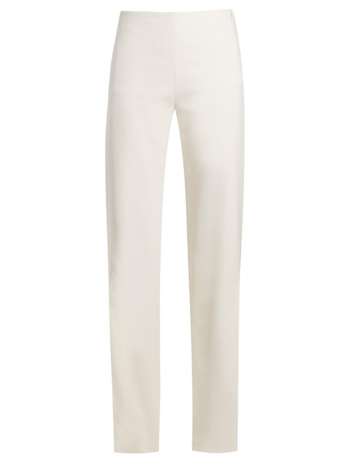 The Row Zaler High-rise Slit-hem Cady Trousers