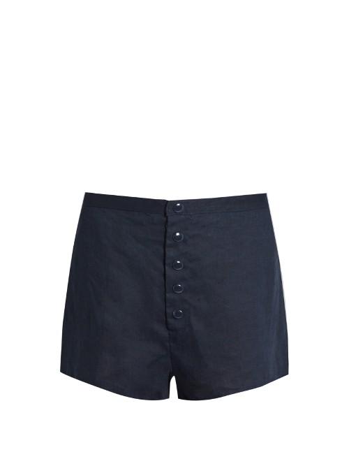 Albus Lumen Wide-leg Linen Shorts