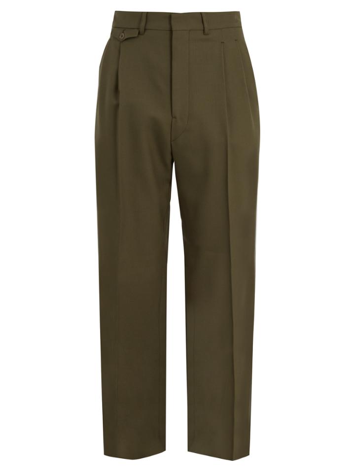 Lemaire Front-pleat Mid-rise Straight-leg Wool Trousers
