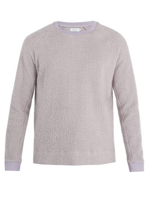 Matchesfashion.com Fanmail - Crew Neck Sherpa Fleece Cotton Sweatshirt - Mens - Purple