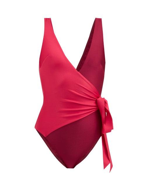Matchesfashion.com Zimmermann - Bellitude Wrap-effect Swimsuit - Womens - Pink Multi