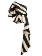 Johanna Ortiz Asymmetric Striped Linen-blend Top
