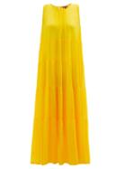 Matchesfashion.com Staud - Benedetta Tiered Mesh-jersey Maxi Dress - Womens - Yellow