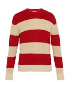 Matchesfashion.com Ami - Striped Cotton Sweater - Mens - Red Multi