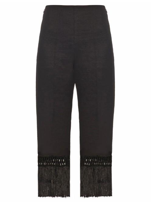 Edun Fringed Wool-twill Trousers