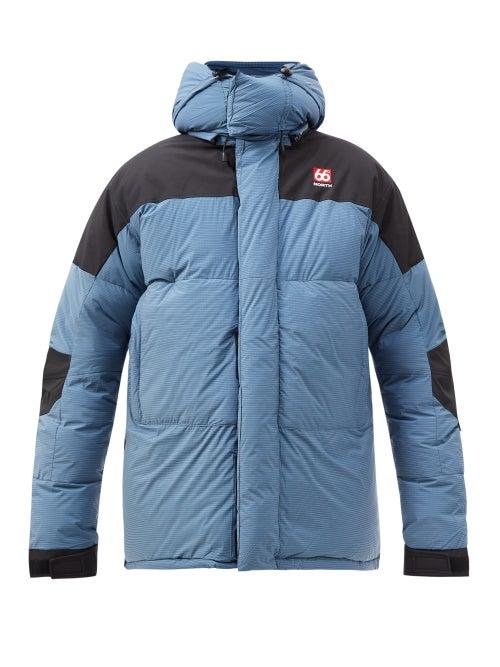 66 North - Tindur Hooded Down Coat - Mens - Navy