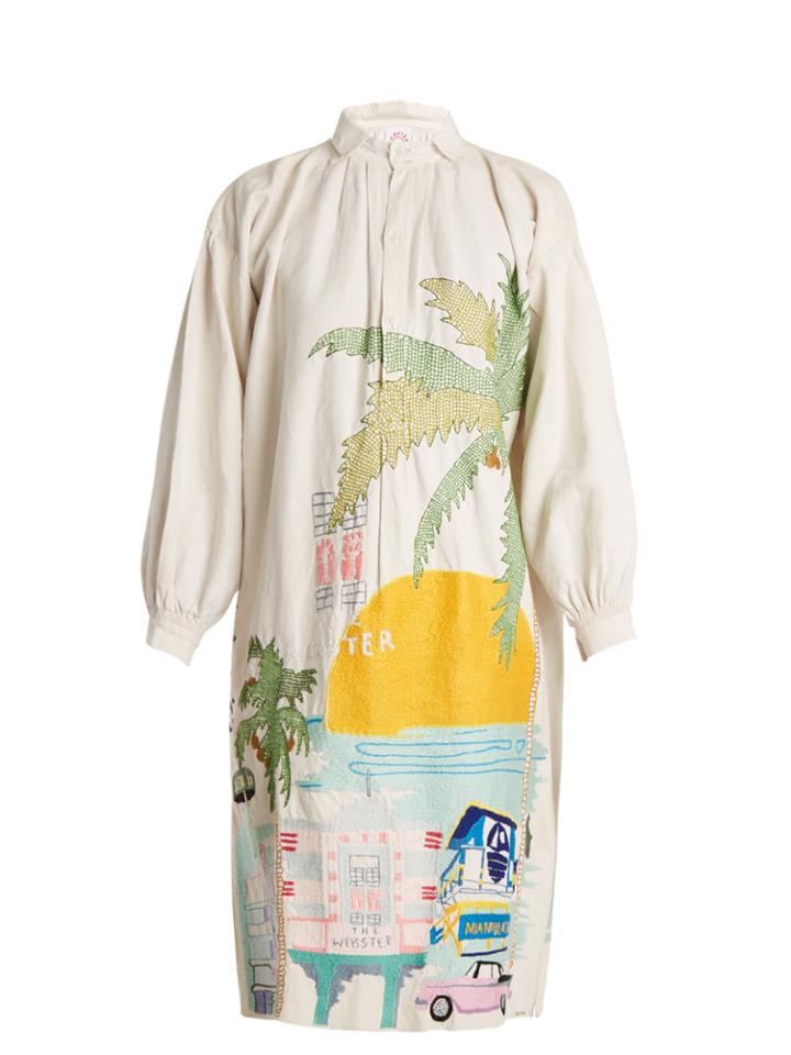 Kilometre Paris Collins Avenue-embroidered Vintage Shirtdress