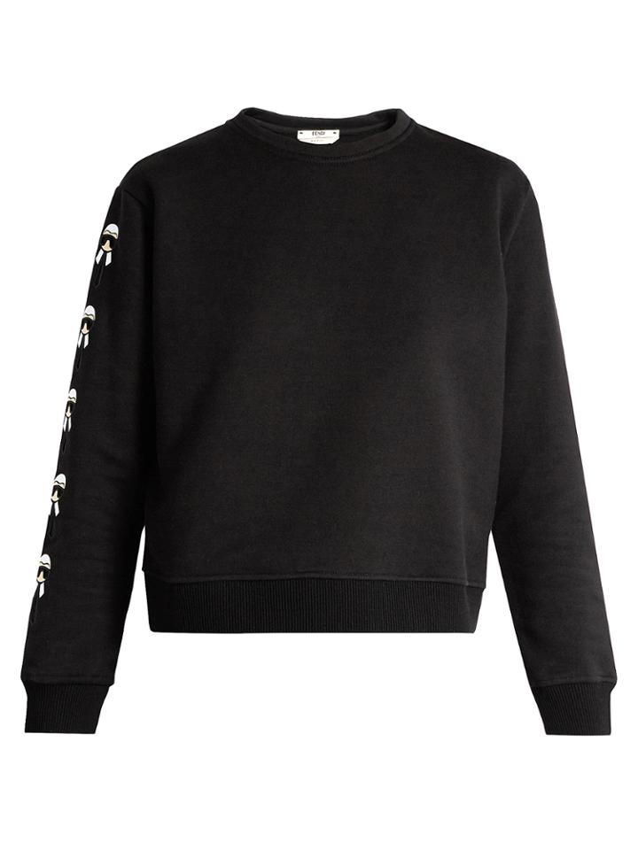 Fendi Karlito-appliqu Cotton Sweatshirt