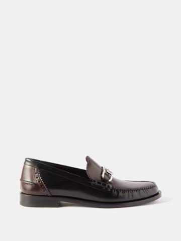 Fendi - O'lock Leather Loafers - Mens - Burgundy