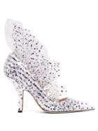 Midnight Shell Polka-dot Pvc And Tulle Pumps