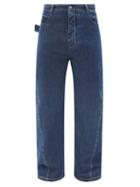 Matchesfashion.com Bottega Veneta - Twisted-seam Wide-leg Jeans - Mens - Dark Blue