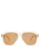 Matchesfashion.com Bottega Veneta - Oversized Acetate Sunglasses - Womens - Clear
