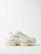 Balenciaga - Triple S Faux Leather And Mesh Trainers - Womens - White