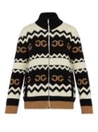 Matchesfashion.com Gucci - Zip Through Gg Jacquard Wool Cardigan - Mens - Black Multi