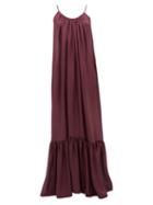 Matchesfashion.com Kalita - Brigitte Habotai Silk Maxi Dress - Womens - Dark Purple
