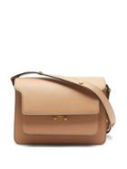 Matchesfashion.com Marni - Trunk Medium Saffiano-leather Shoulder Bag - Womens - Brown