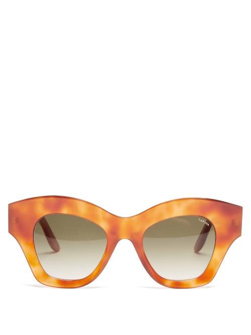 Lapima - Tessa Cat-eye Acetate Sunglasses - Womens - Dark Orange