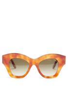 Lapima - Tessa Cat-eye Acetate Sunglasses - Womens - Dark Orange
