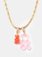 Crystal Haze - Nostalgia Bear Crystal & 18kt Gold-plated Necklace - Womens - Pink Multi