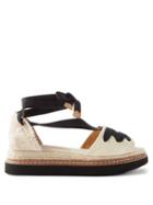 Castaer - Wilka Wraparound Canvas And Jute Espadrilles - Womens - Multi