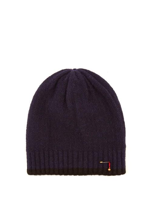 Blue Blue Japan Contrast-edge Wool-blend Beanie Hat