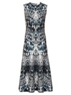 Matchesfashion.com Alexander Mcqueen - Sleeveless Crystal Jacquard Midi Dress - Womens - Blue Multi