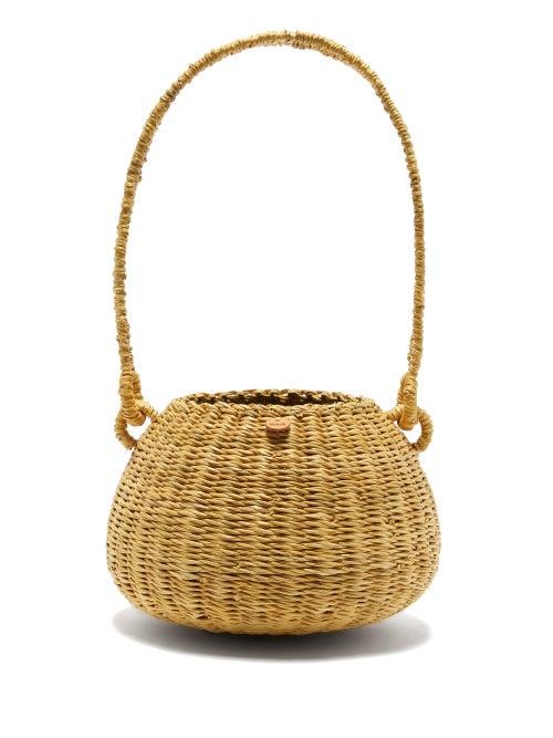 Matchesfashion.com Muu - Oriane Straw Basket Bag - Womens - Black Multi
