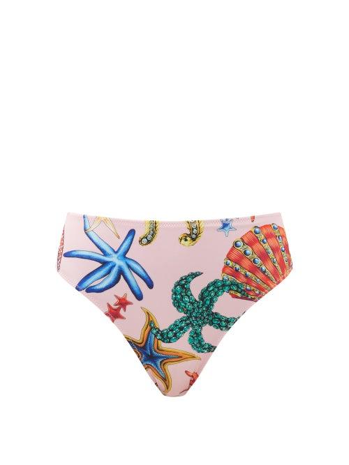 Matchesfashion.com Versace - Trsor De La Mer-print Bikini Briefs - Womens - Pink Multi