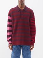 Isabel Marant - Lirio Striped Merino-blend Polo Top - Mens - Burgundy Multi