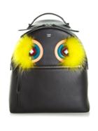 Fendi Bag Bugs Leather And Fur Backpack