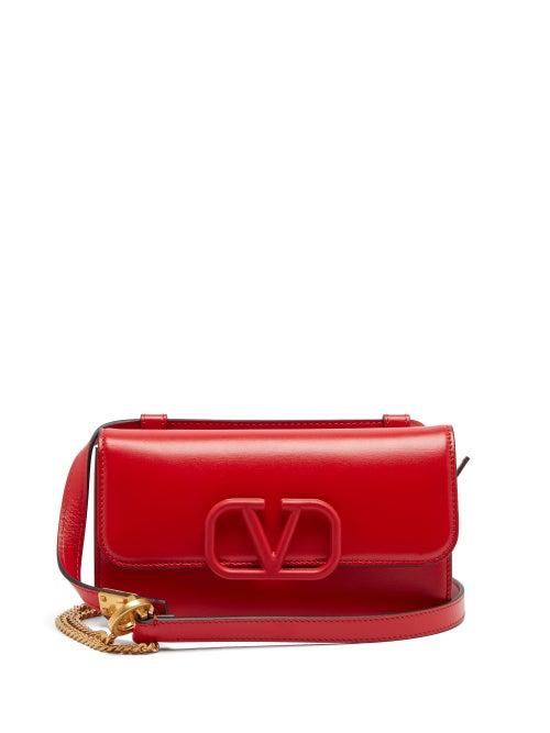 Matchesfashion.com Valentino Garavani - V-sling Small Leather Belt Bag - Womens - Red