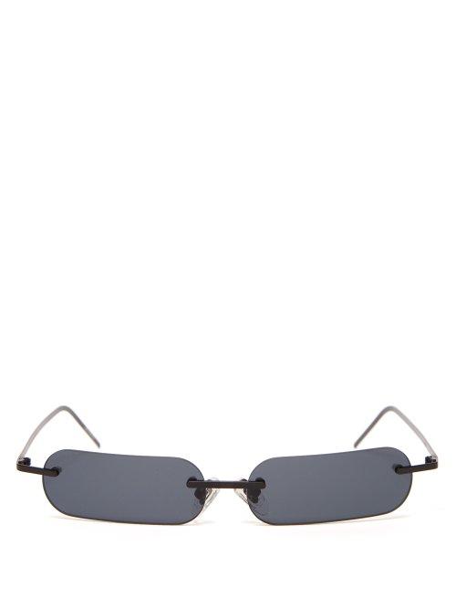 Matchesfashion.com Blyszak - Bly X Fr Rectangular Sunglasses - Mens - Black